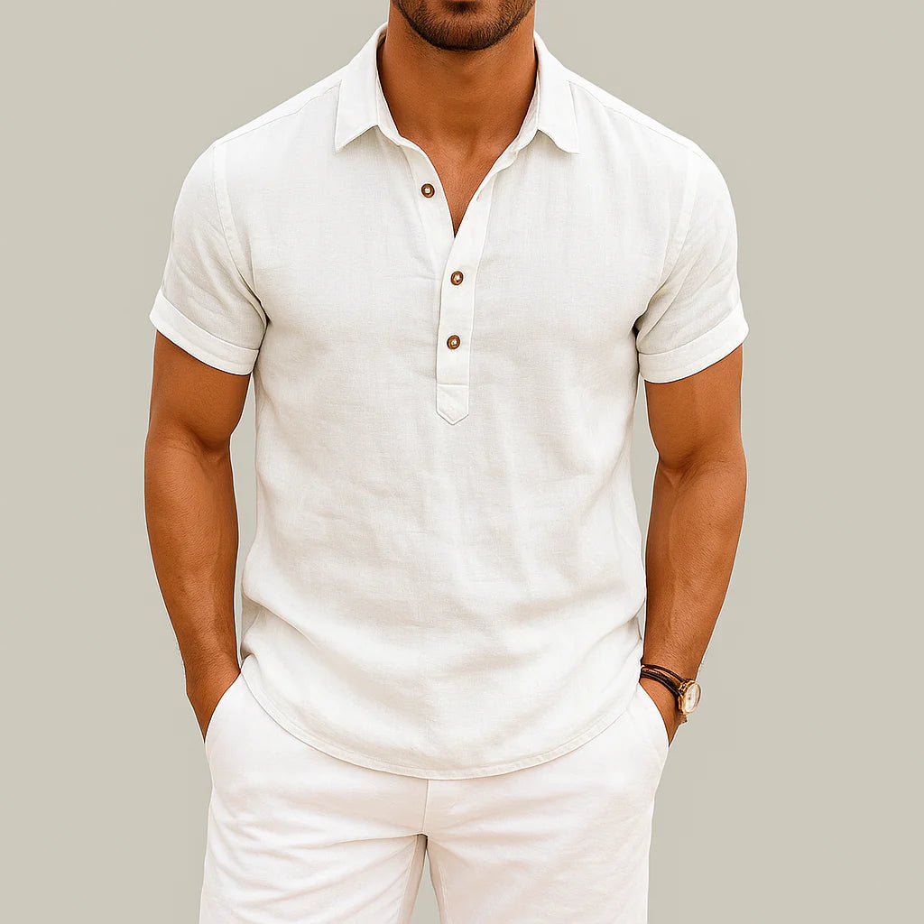 Capri | Ανδρικό Polo από Λινό και Βαμβάκι
